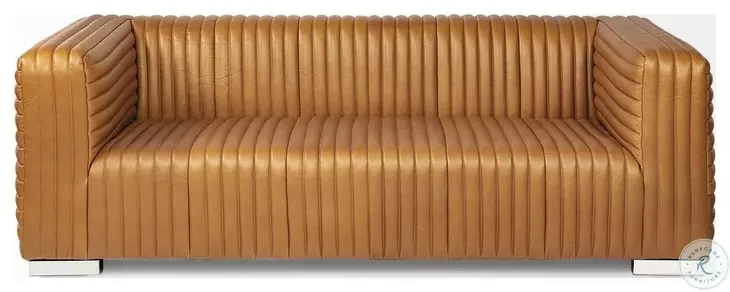 Ricciardo Cognac Leather 83" Sofa