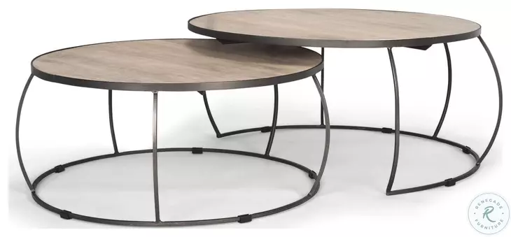 Clapp Light Brown Wood And Silver Metal Coffee Table
