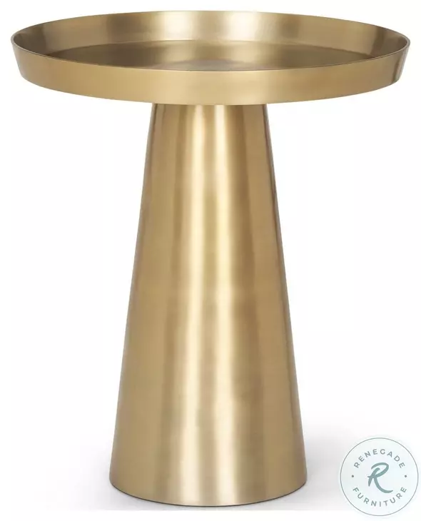 Roland Satin Brass Cast Aluminum Metal Accent Table