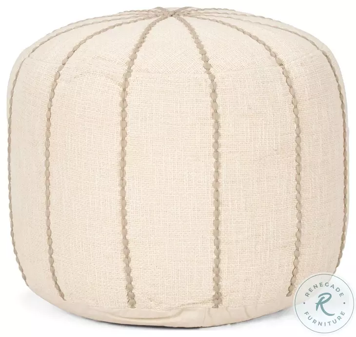 Sachi Beige Stitching Pouf