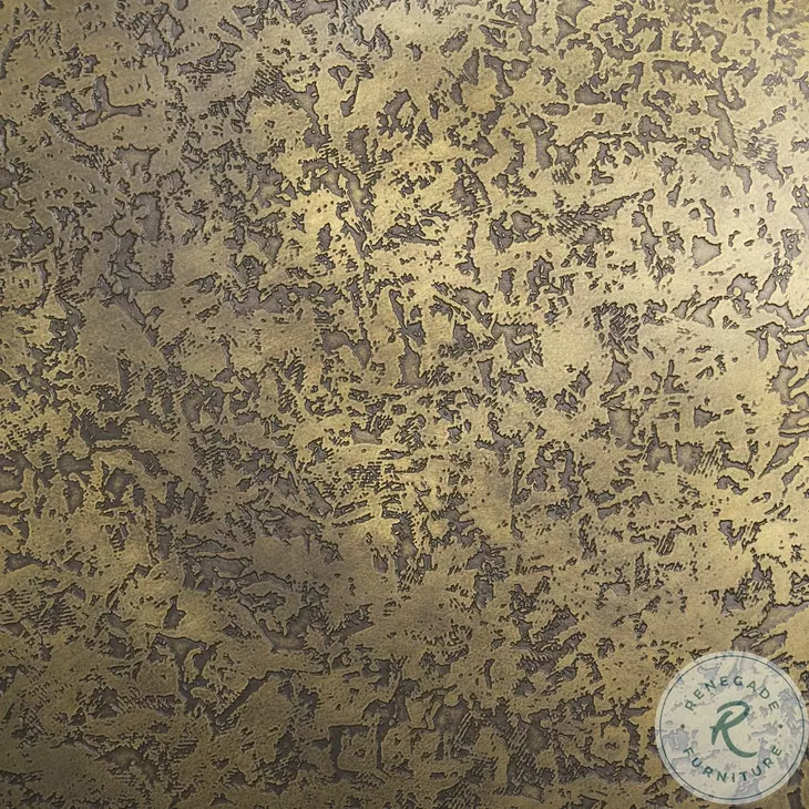 Rosh Textured Gold Metal And Acid Wash Accent Table
