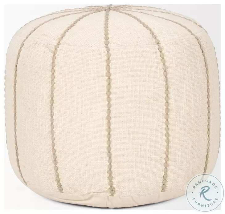 Sachi Beige Stitching Pouf