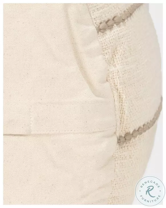 Sachi Beige Stitching Pouf