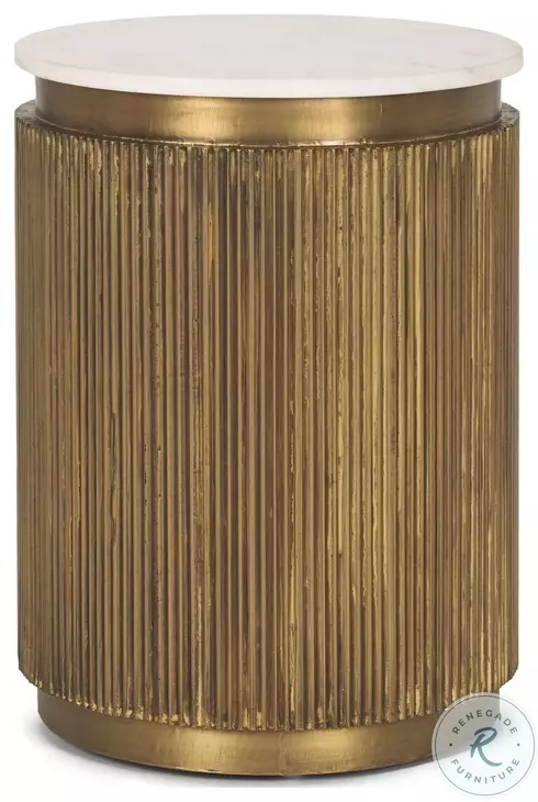 Satima Black Marble And Gold Metal Round Accent Table