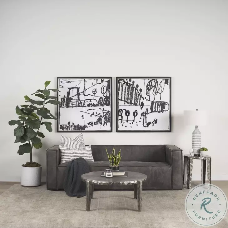 Stinson Black Leather Sofa