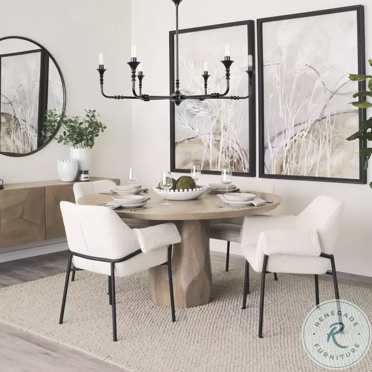 Brently Cream Boucle Fabric Dining Chair