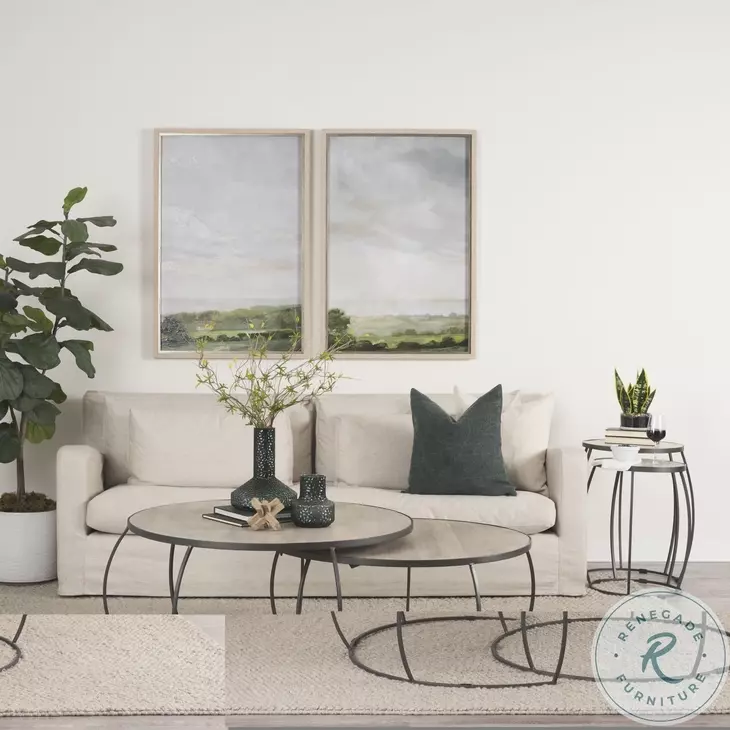 Clapp Light Brown Wood And Silver Metal Coffee Table