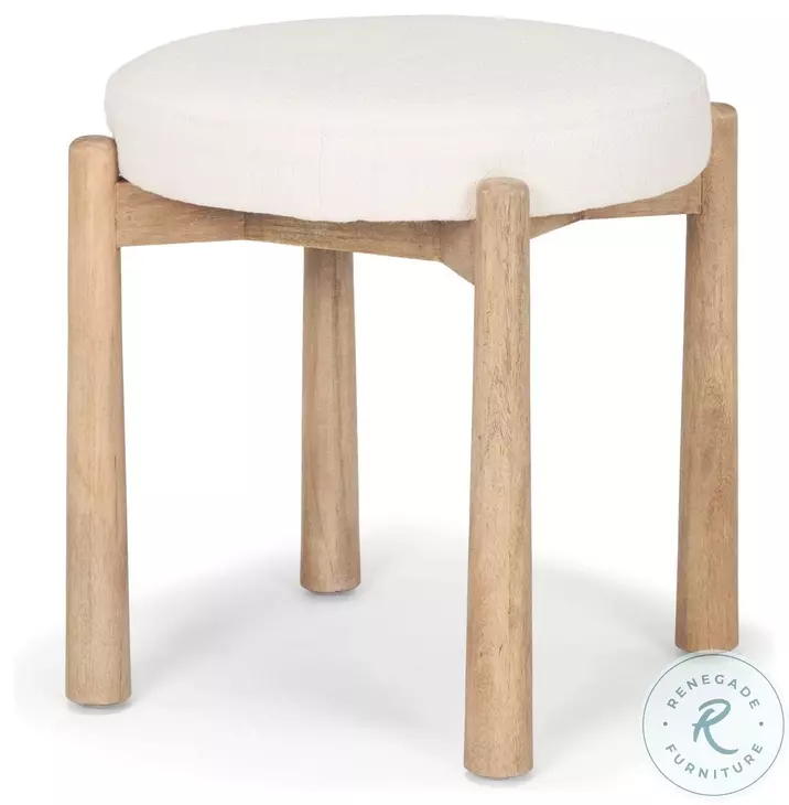 Shaiden Cream Fabric Stool