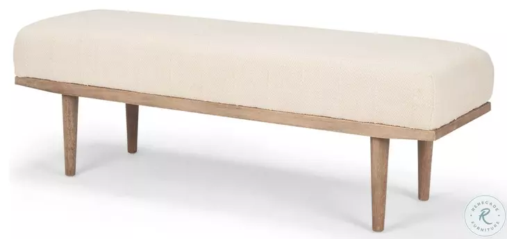 Shae Oatmeal Fabric Bench