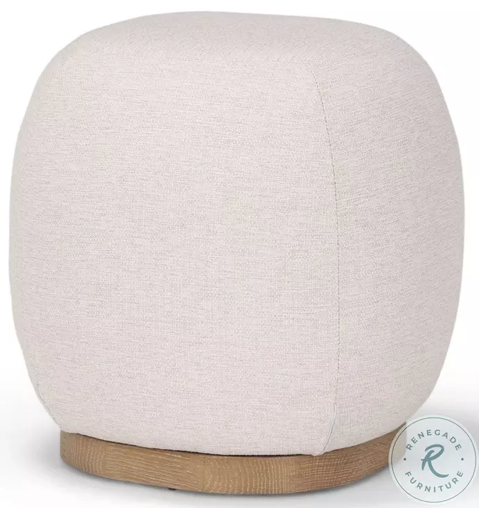 Siren Cream Fabric Accent Stool