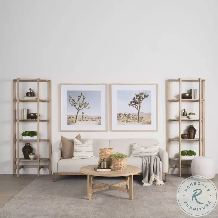 Taylin Light Brown Wood Round Coffee Table