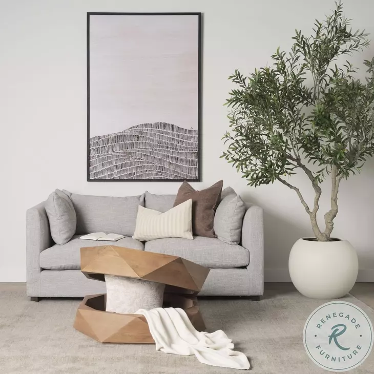 Arreto Medium Brown Hexagonal Hinged Storage Small Coffee Table