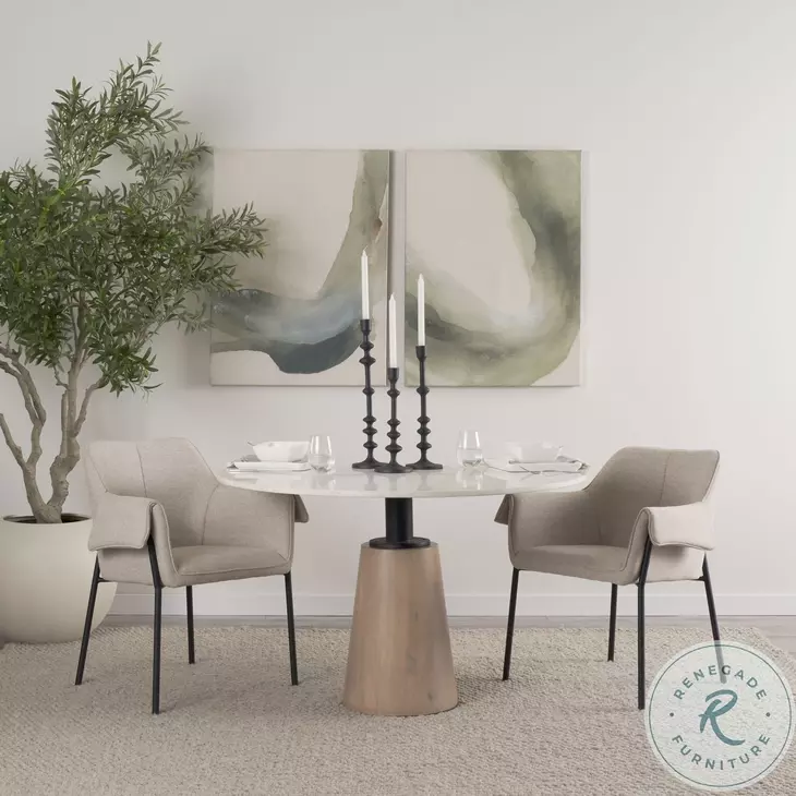 Brently Oatmeal Fabric Dining Chair