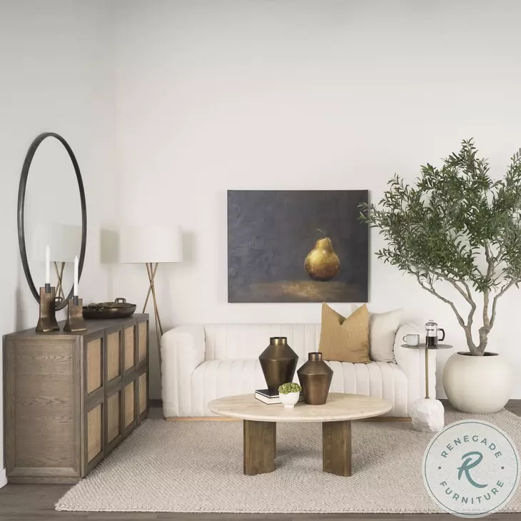 Rini White Marble And Gold Metal Accent Table