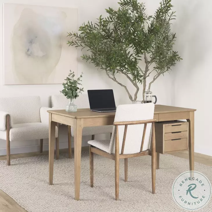 Cavett Cream Boucle And Light Brown Wood Dining Chair