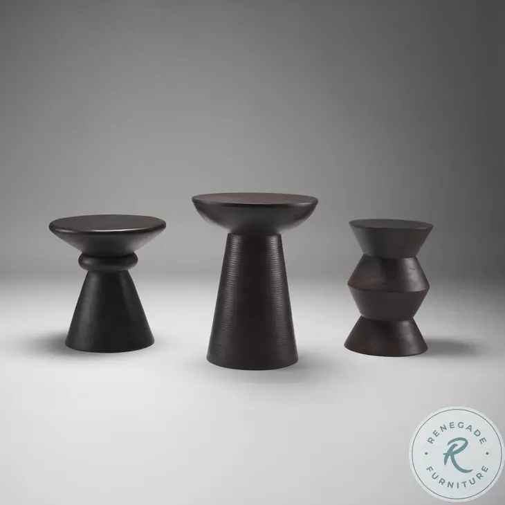 Palmera Dark Brown Wood Pedestal Accent Table