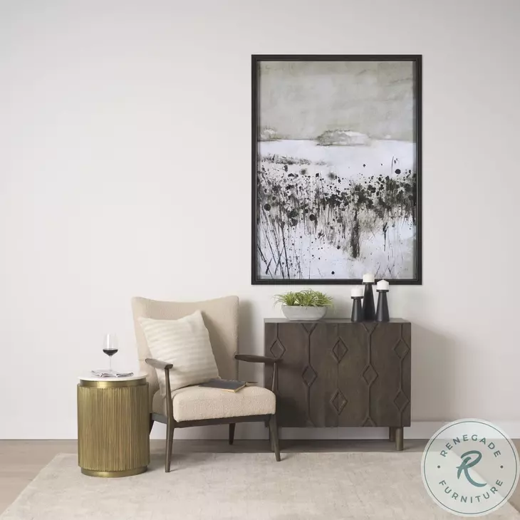 Satima Black Marble And Gold Metal Round Accent Table