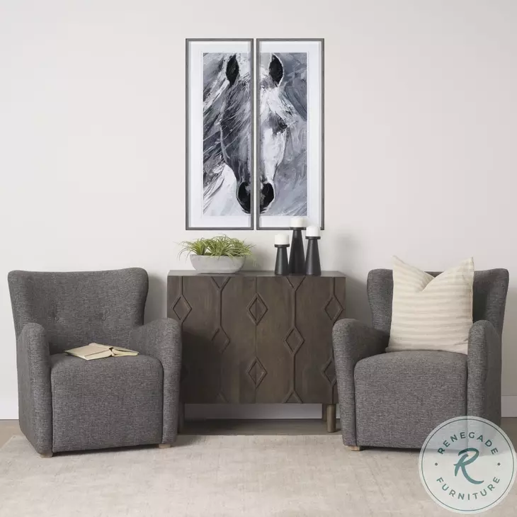 Dunstan Gray Twill Fabric Accent Chair