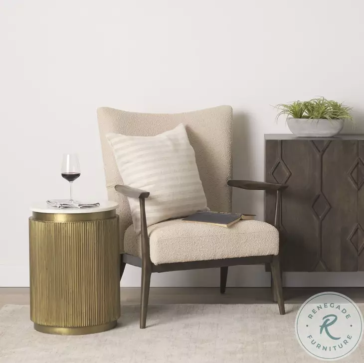 Satima Black Marble And Gold Metal Round Accent Table