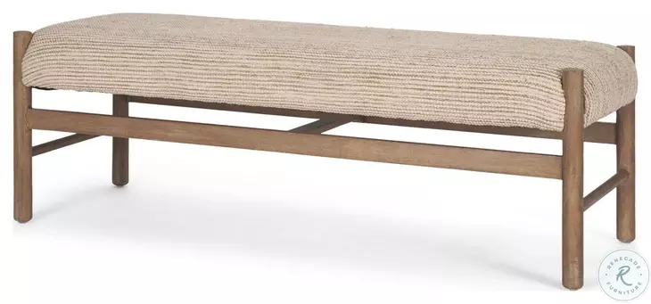 Tadi Dark Brown Wood Rectangular Bench