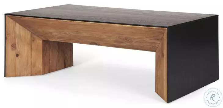 Tabor Black Oak And Natural Wood Coffee Table