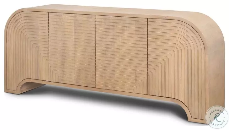 Sorina Light Brown Wood Reverse Fluted Sideboard