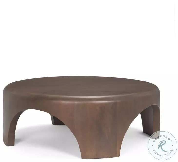 Shima Dark Brown Wood Round Coffee Table