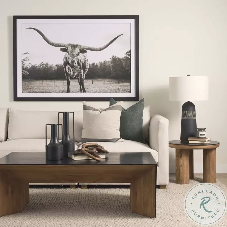 Tabor Black Oak And Natural Wood Coffee Table