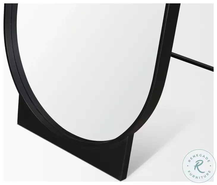 Tillie Oblong Matte Black Metal Standing Floor Mirror