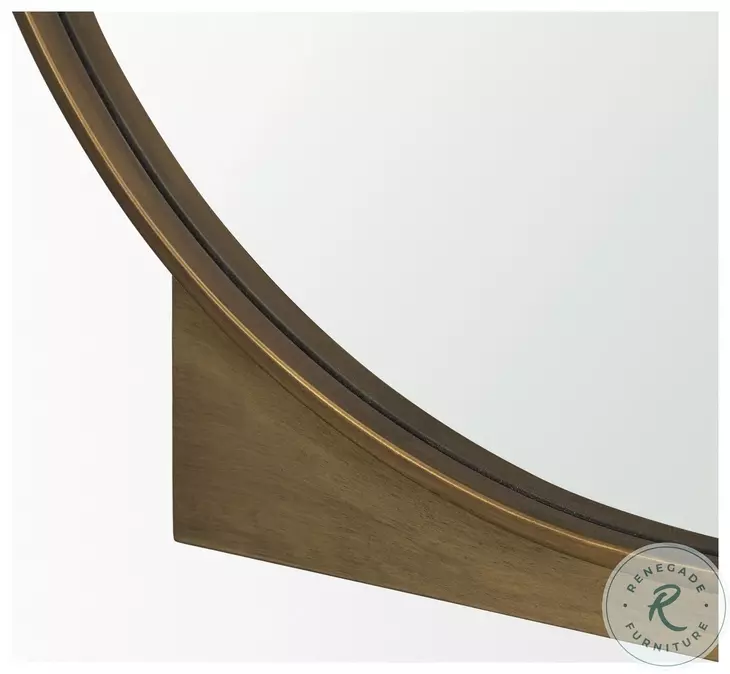 Tillie Brushed Gold Metal Frame Round Wall Mirror