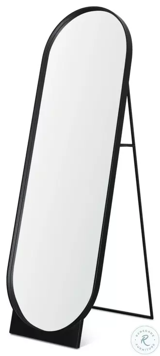 Tillie Oblong Matte Black Metal Standing Floor Mirror