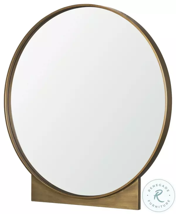 Tillie Brushed Gold Metal Frame Round Wall Mirror