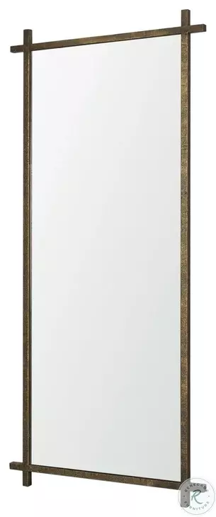 Tori Textured Gold Metal Cross Frame Wall Mirror