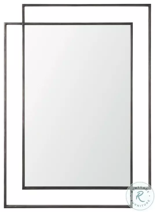 Tiva Gunmetal Dual Metal Frame Rectangular Mirror