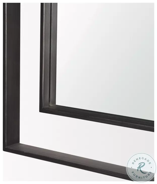 Tiva Gunmetal Dual Metal Frame Rectangular Mirror