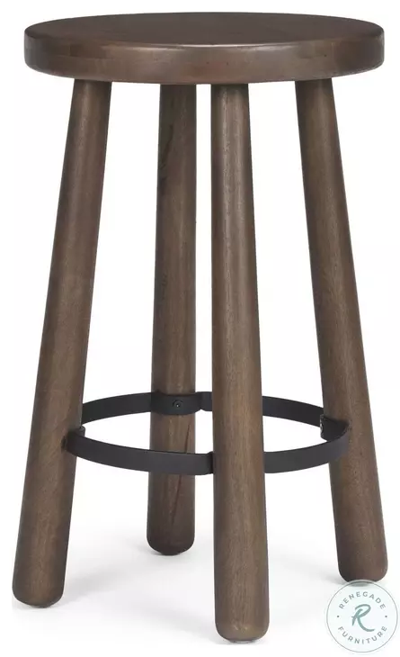 Weldon Dark Brown And Black Metal Counter Height Stool