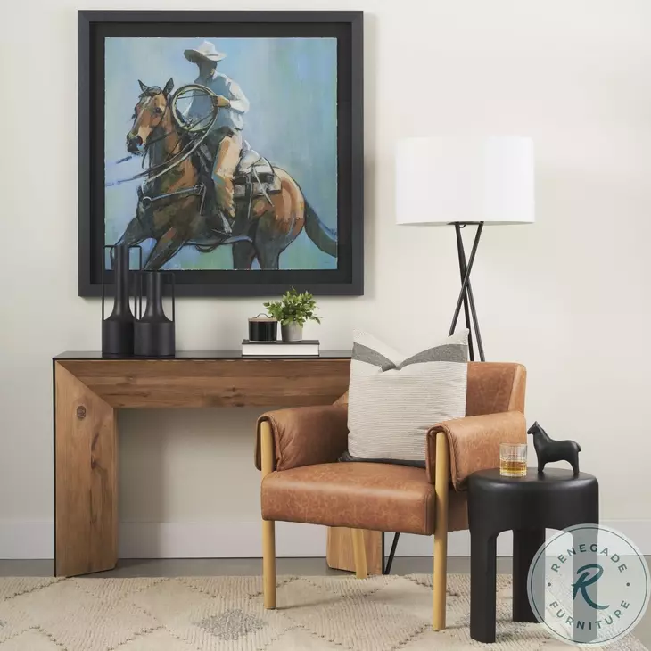 Tabor Black Oak And Natural Wood Console Table