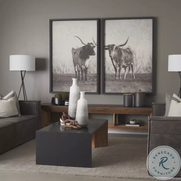 Tabor Black Oak And Natural Wood Coffee Table