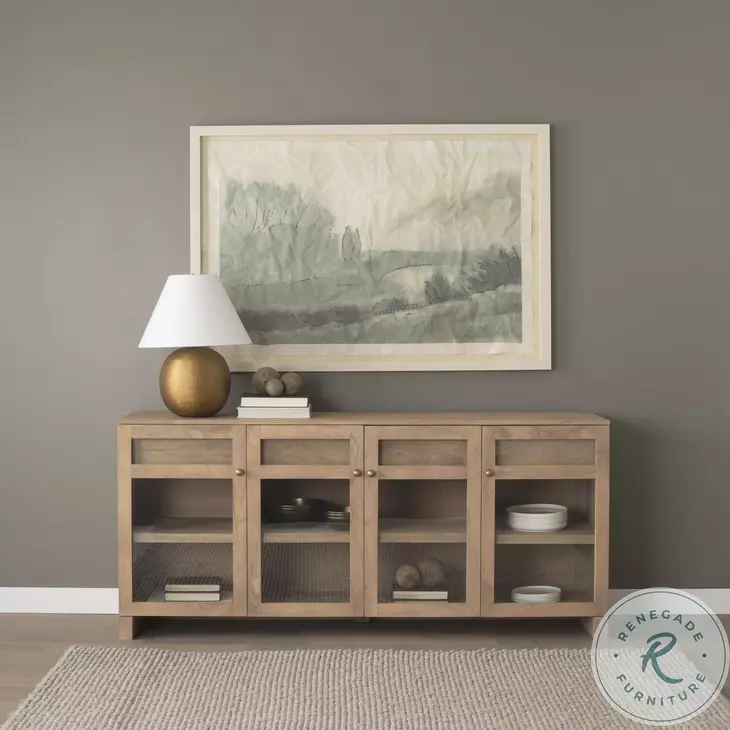Suri Light Brown Glass Door Sideboard