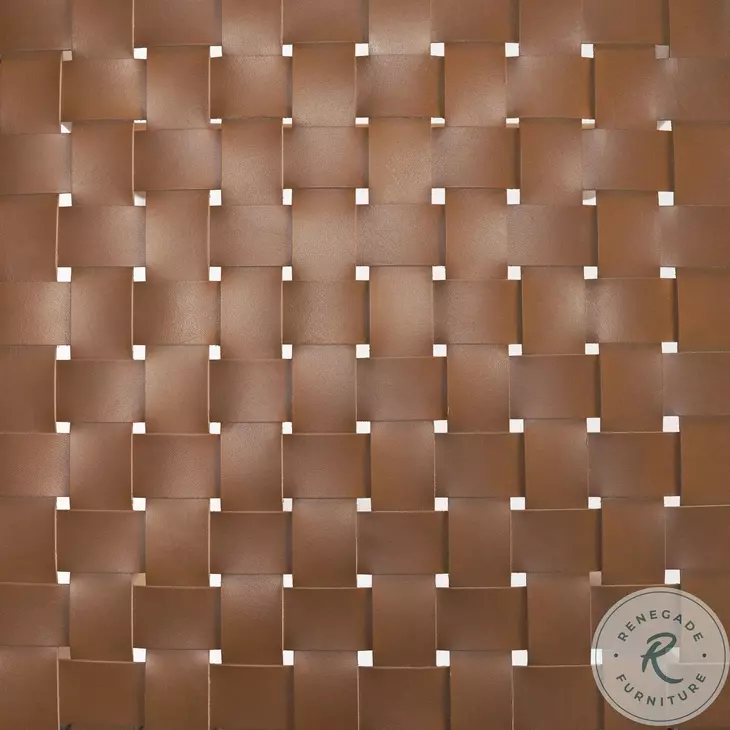 Shane Woven Brown Leather Arm Chair