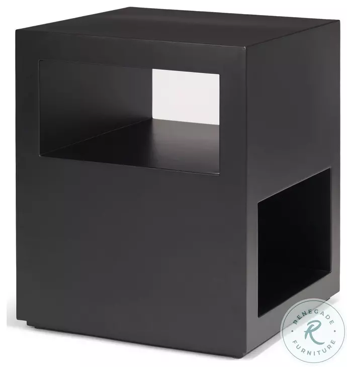 Vondra Matte Black Metal Open Shelves Side Table