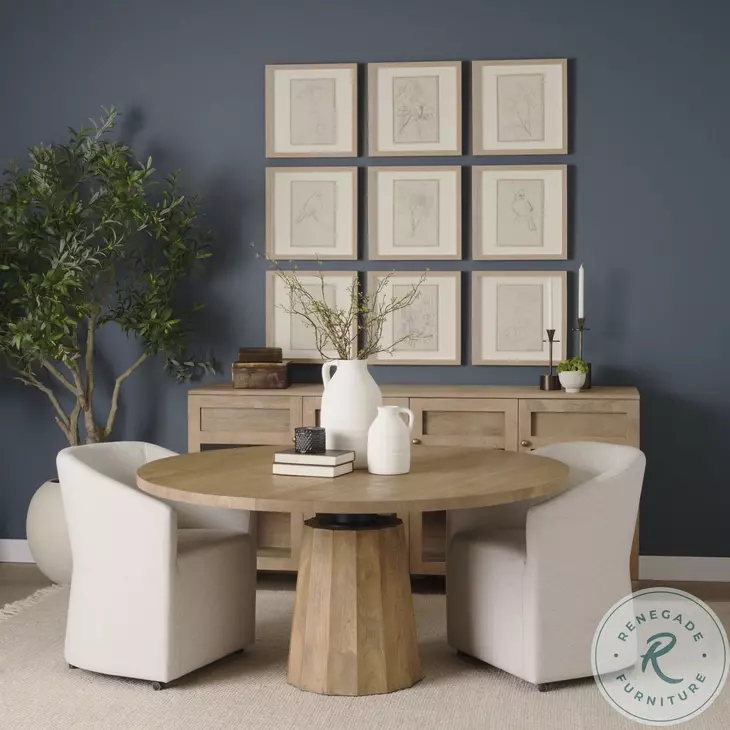 Suri Light Brown Glass Door Sideboard