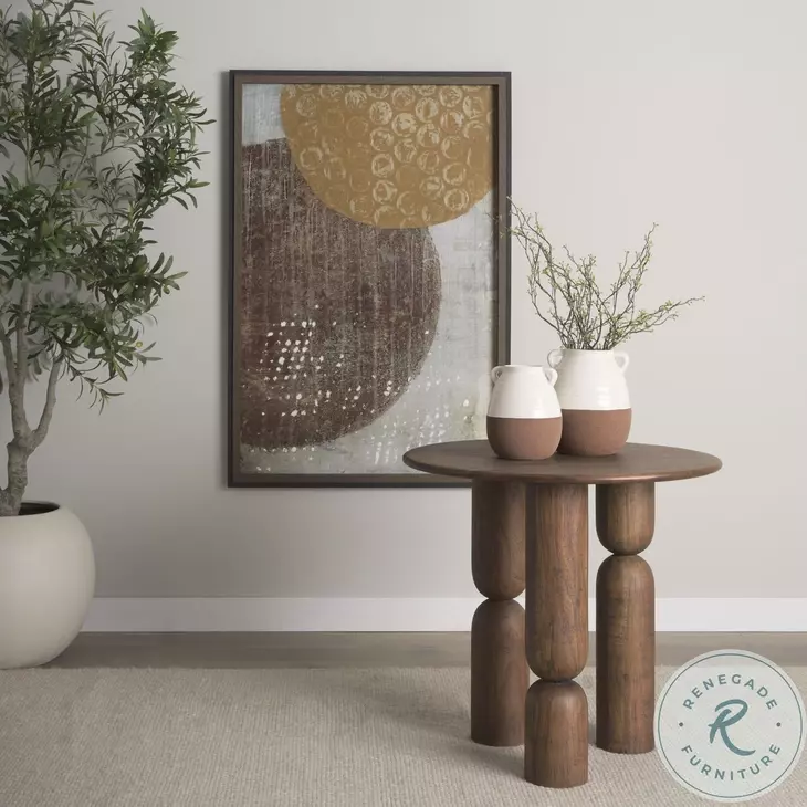 Sonel Medium Dark Brown Acacia Wood Foyer Table