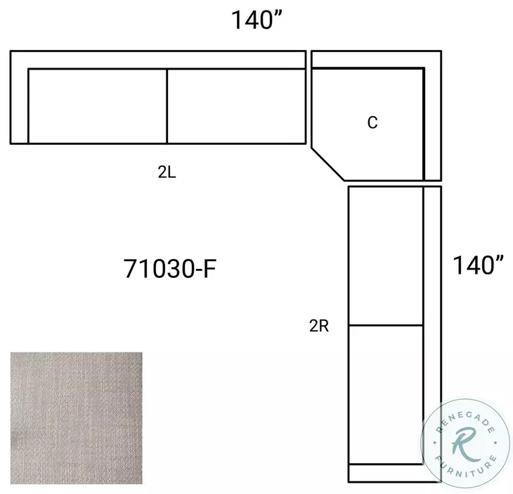 Warner Gray 5 Piece Sectional