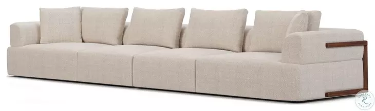 Warner Oatmeal Performance Fabric Modular Sectional