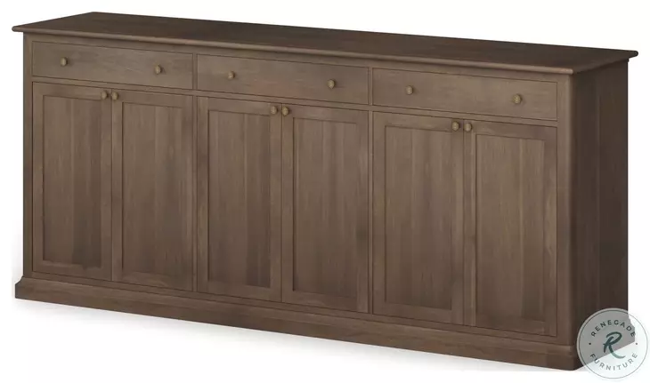 Braxton Dark Brown Solid Wood 6 Door Sideboard