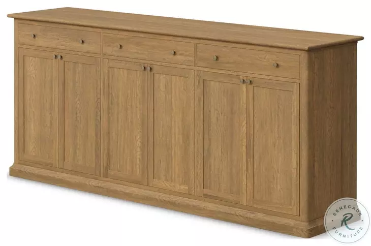 Braxton Light Brown Solid Wood 6 Door Sideboard