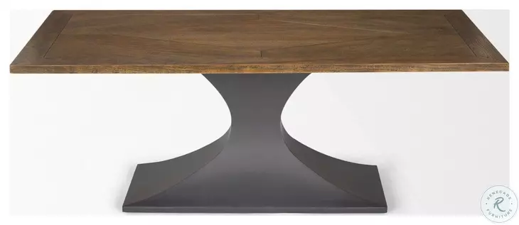 Maxton Brown Solid Wood And Dark Gunmetal Rectangular Dining Table