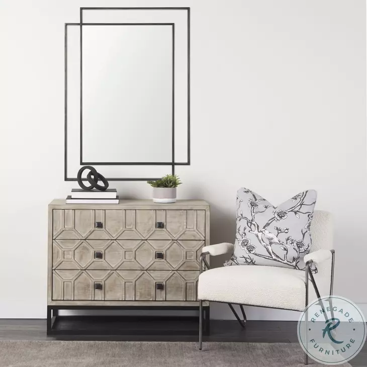 Tiva Gunmetal Dual Metal Frame Rectangular Mirror