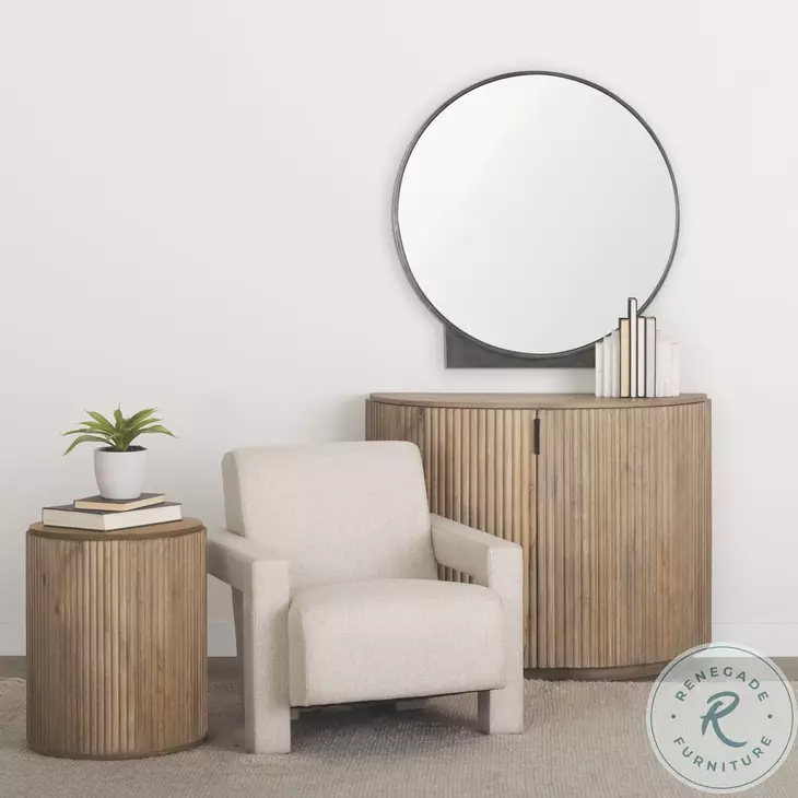 Tillie Gunmetal Textured Metal Frame Round Wall Mirror
